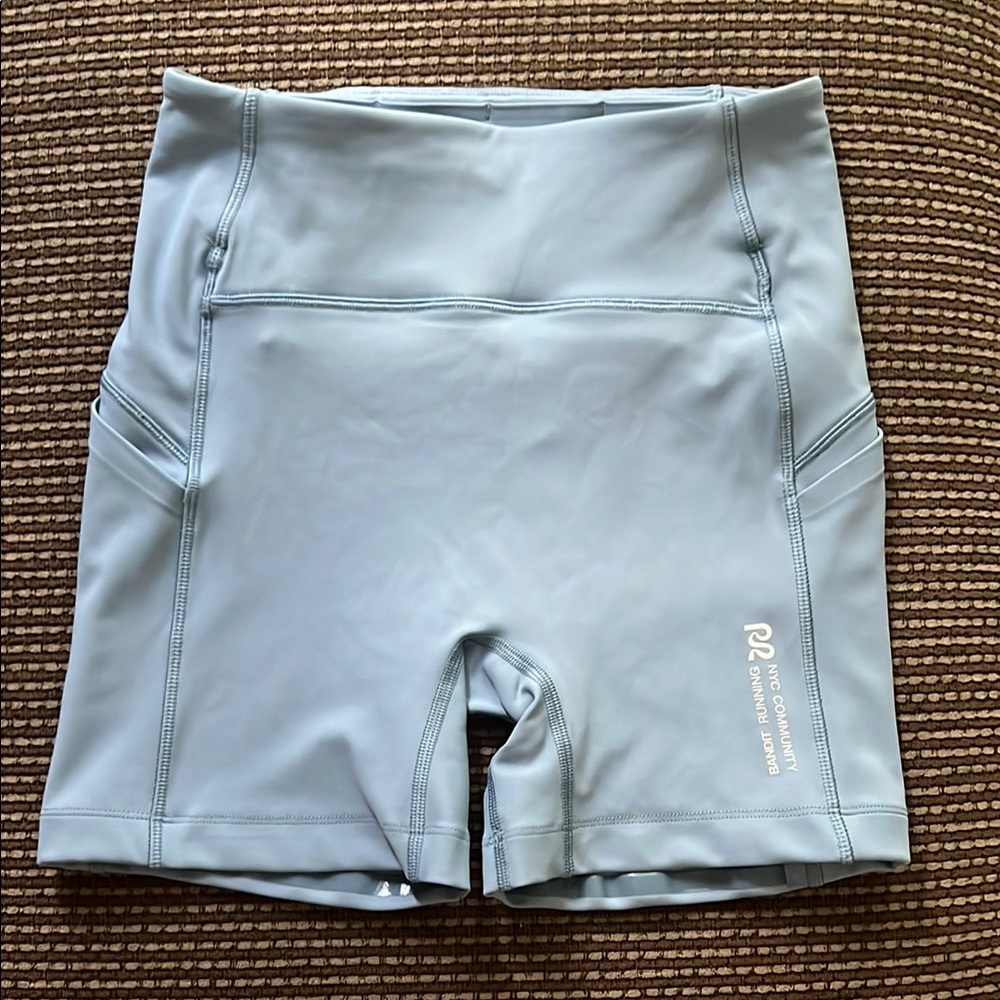 EUC Bandit Running Stamina High Waist 5"  Shorts size small Smokey blue